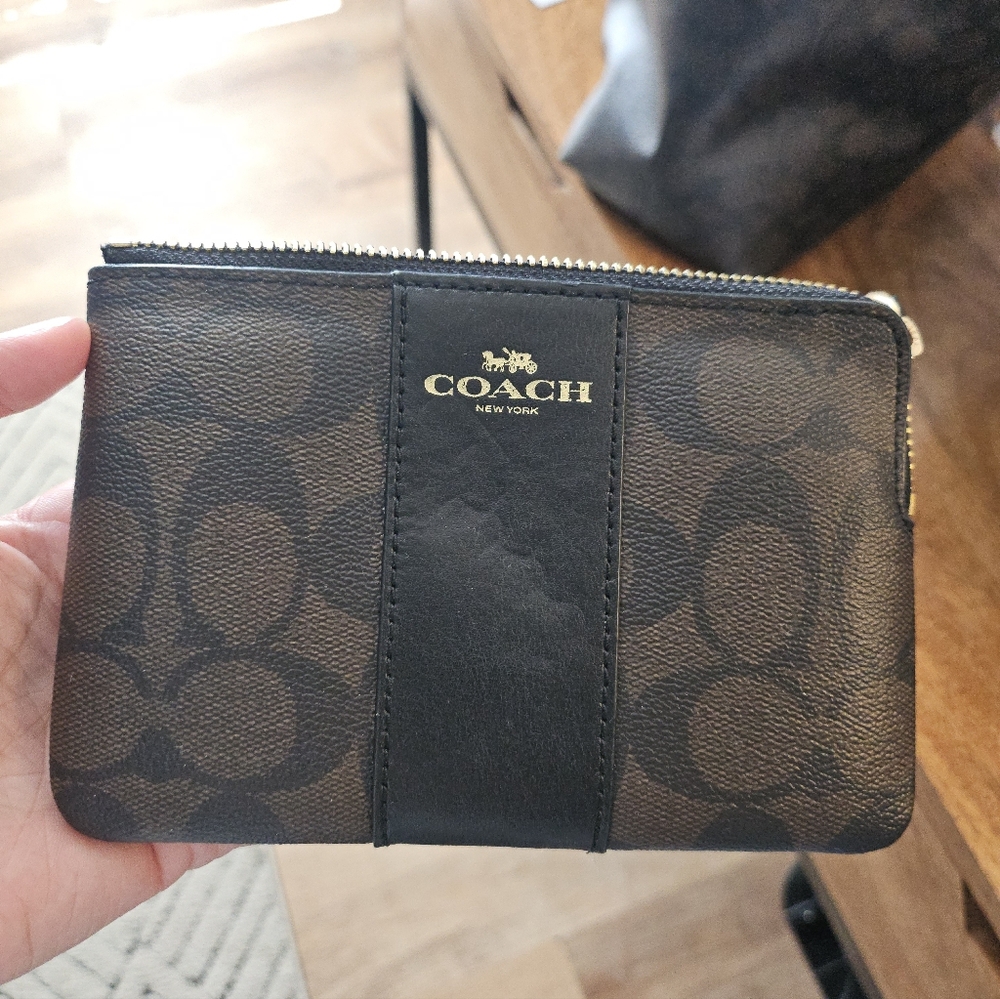 Coach Brown Wristlet and Card Holder Set - Picture 2 of 7